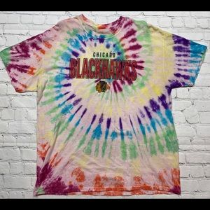 One of a Kind Chicago Blackhawks Spiral Tie Dye